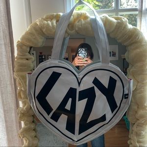 LAZY OAF heart-shaped tote bag
